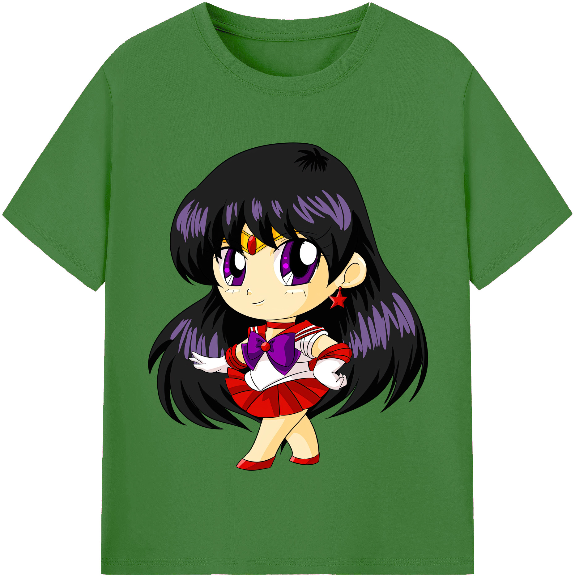 （画像用） 美少女戦士セーラームーン 火野レイ ひの レイ Sailor Moon Hino Rei （セーラーマーズ,Sailor Mars） レディースカジュアルプリントTシャツ（綿100％）